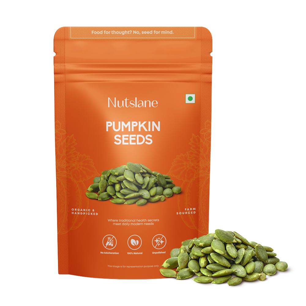 Nutslane Raw Pumpkin Seeds | Organic & Unroasted | High in Dietary Fiber | Packed with Zinc & Antioxidants | Natural Immunity Booster | Fiber-Rich Superfood | 100g Zipper Pouch | Protein-Rich Seeds (B0DCC3ZKGL) Amazon Price History, Amazon Price Tracker