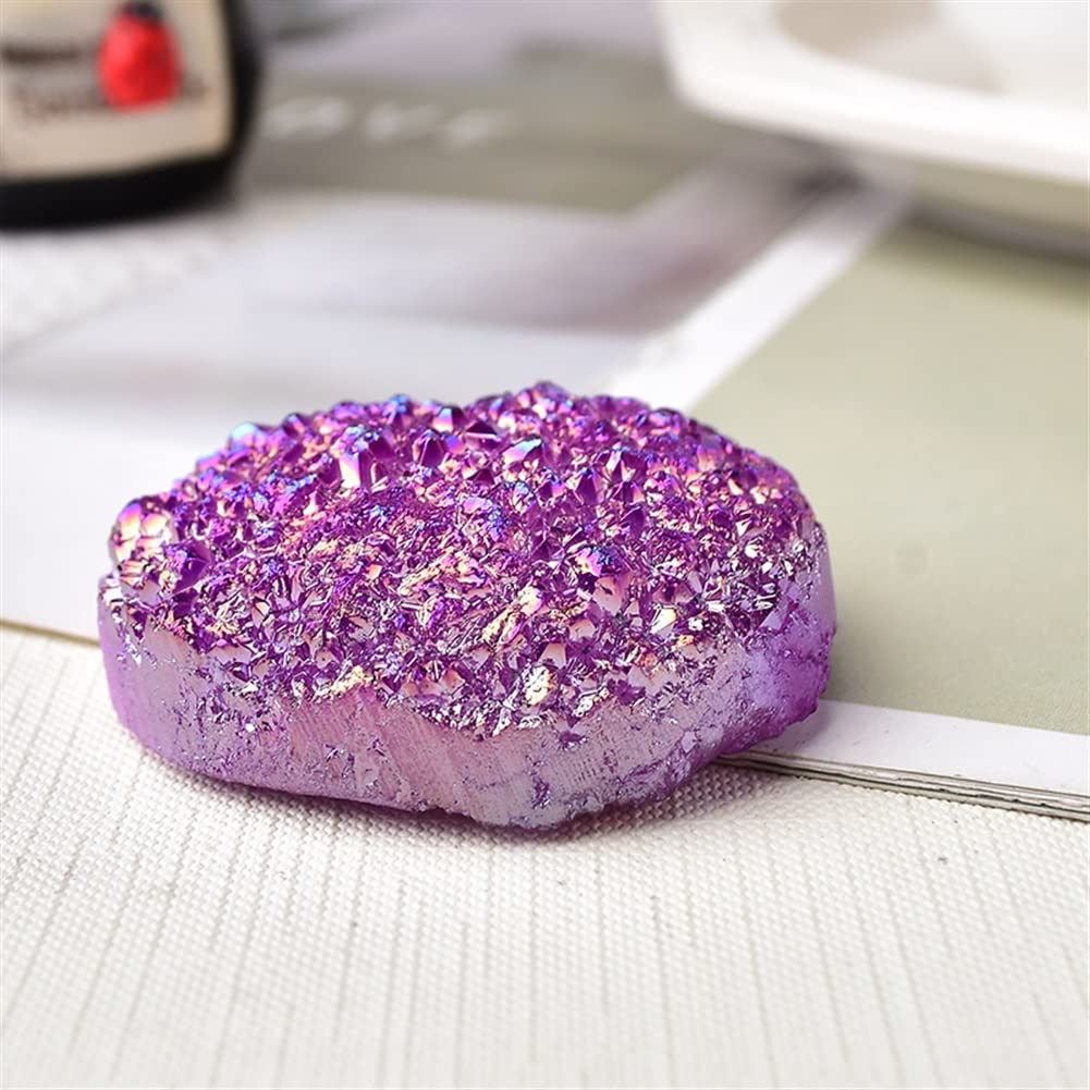 ARINAL Home Decoration Natural Quartz Cluster Electroplate Purple Raw thStone Crystal Point Rock Specimen Home Decor Souvenir Stones Natural Stone