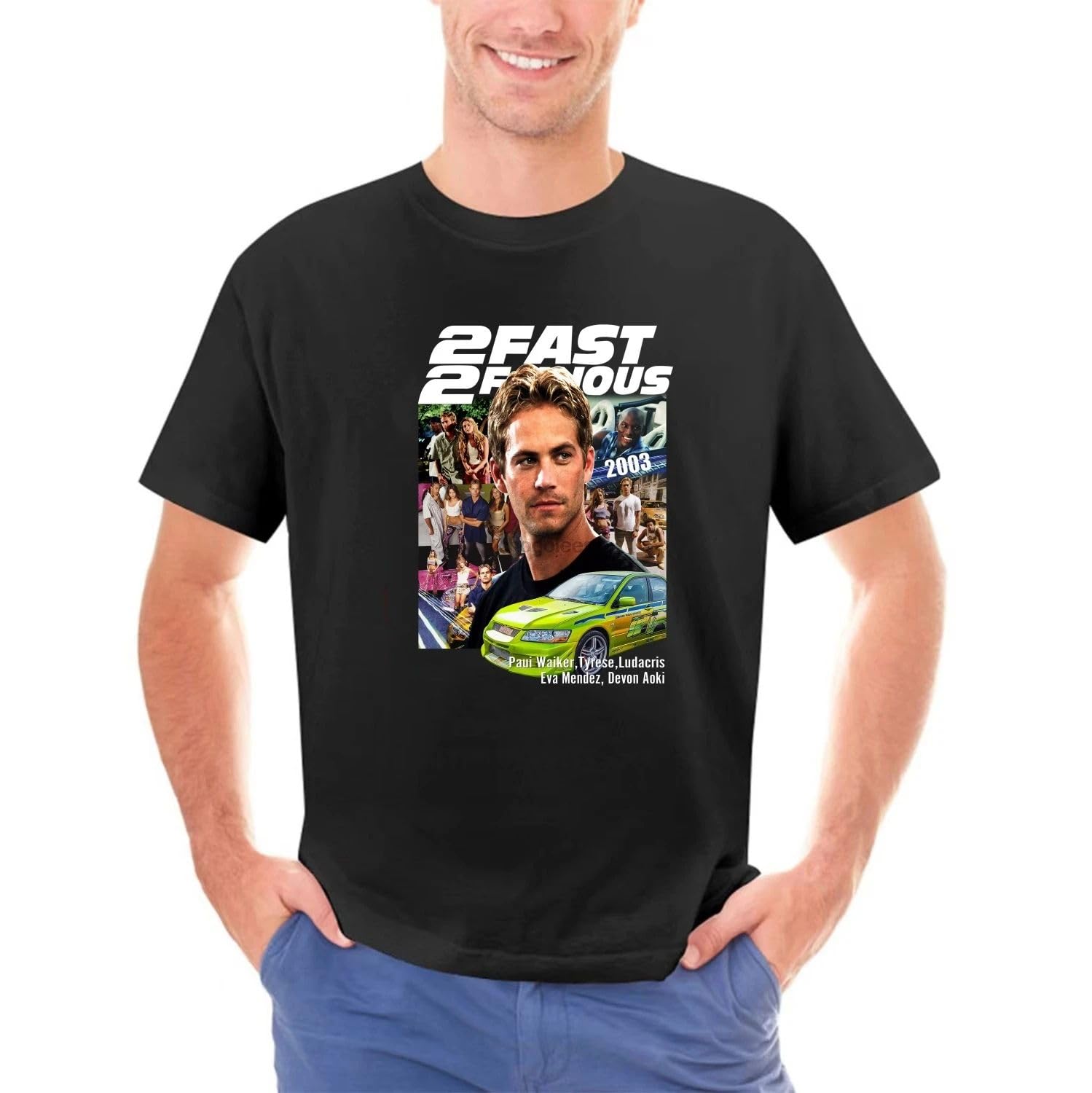 A3ae3ed3aw Men's Black 2-Fast-2-Furious-Paul-Walker-T-Shirt-Gift-For-Woand-Man-Unisex