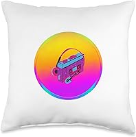 Vista 1 de Sunset Retro Walkman 90's Graphic Throw Pillow, 16x16, Multicolor