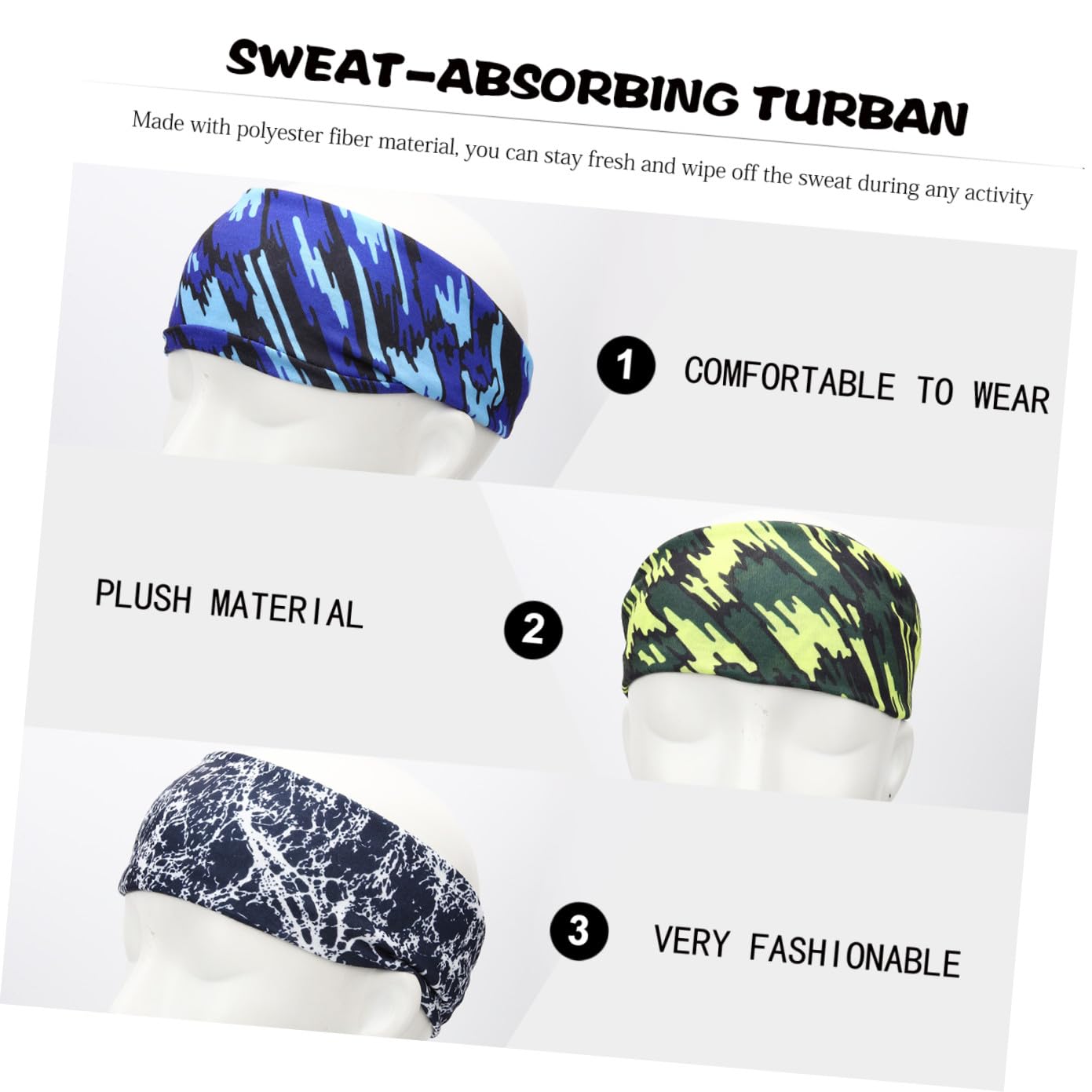 TOYANDONA Bandana Sportiva Per Il Sudore Fascia Da Ciclismo Accessori Da Palestra Per Uomo Bande Moda Fascia Traspirante Per Il Sudore Fascia Atletica Fibra Di Poliestere