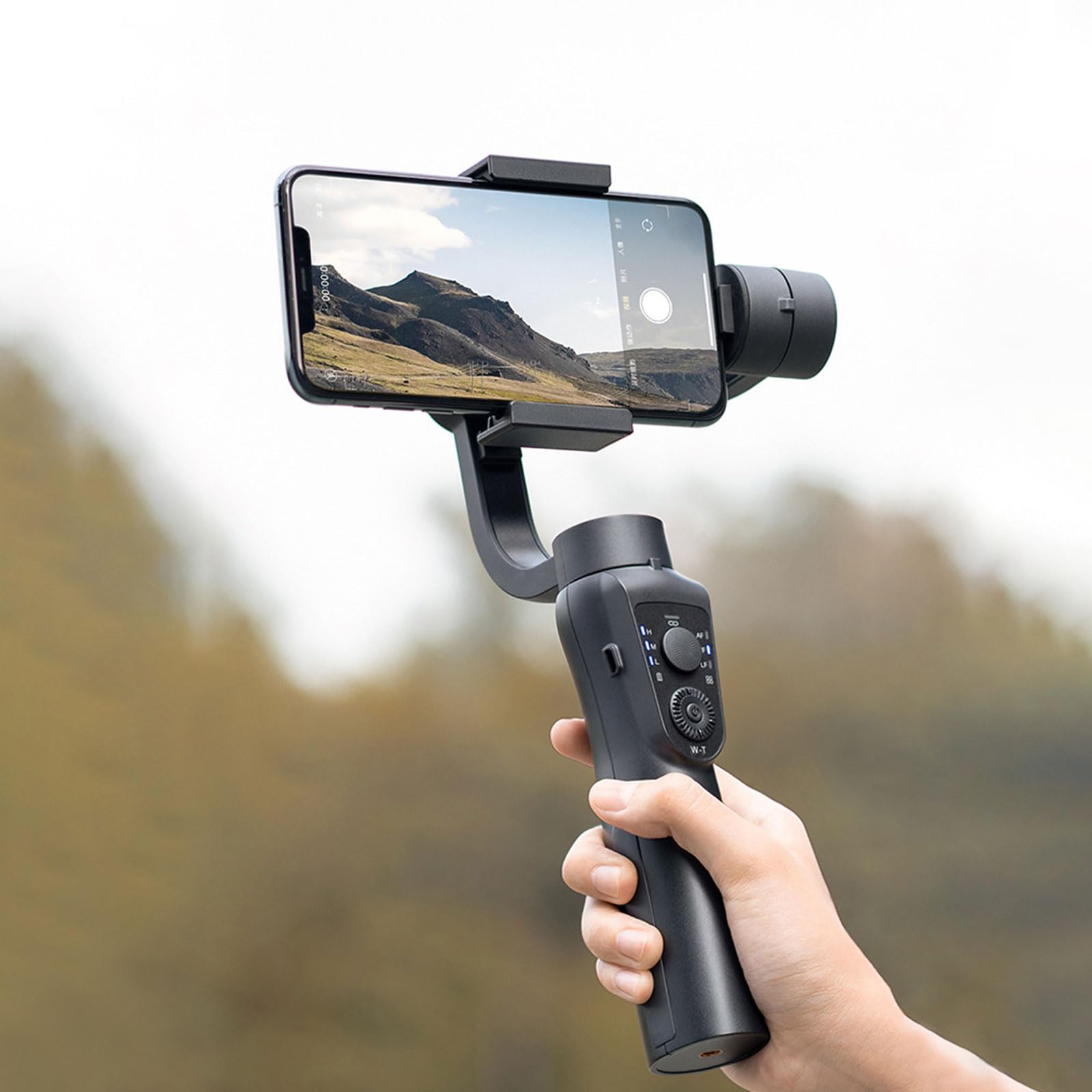 Estabilizador de cardán para smartphones, cardán móvil de 3 ejes para smartphones, estabilizador móvil para seguimiento de rostros/objetos para grabación de video, kit de vlogging, palo selfie cardán