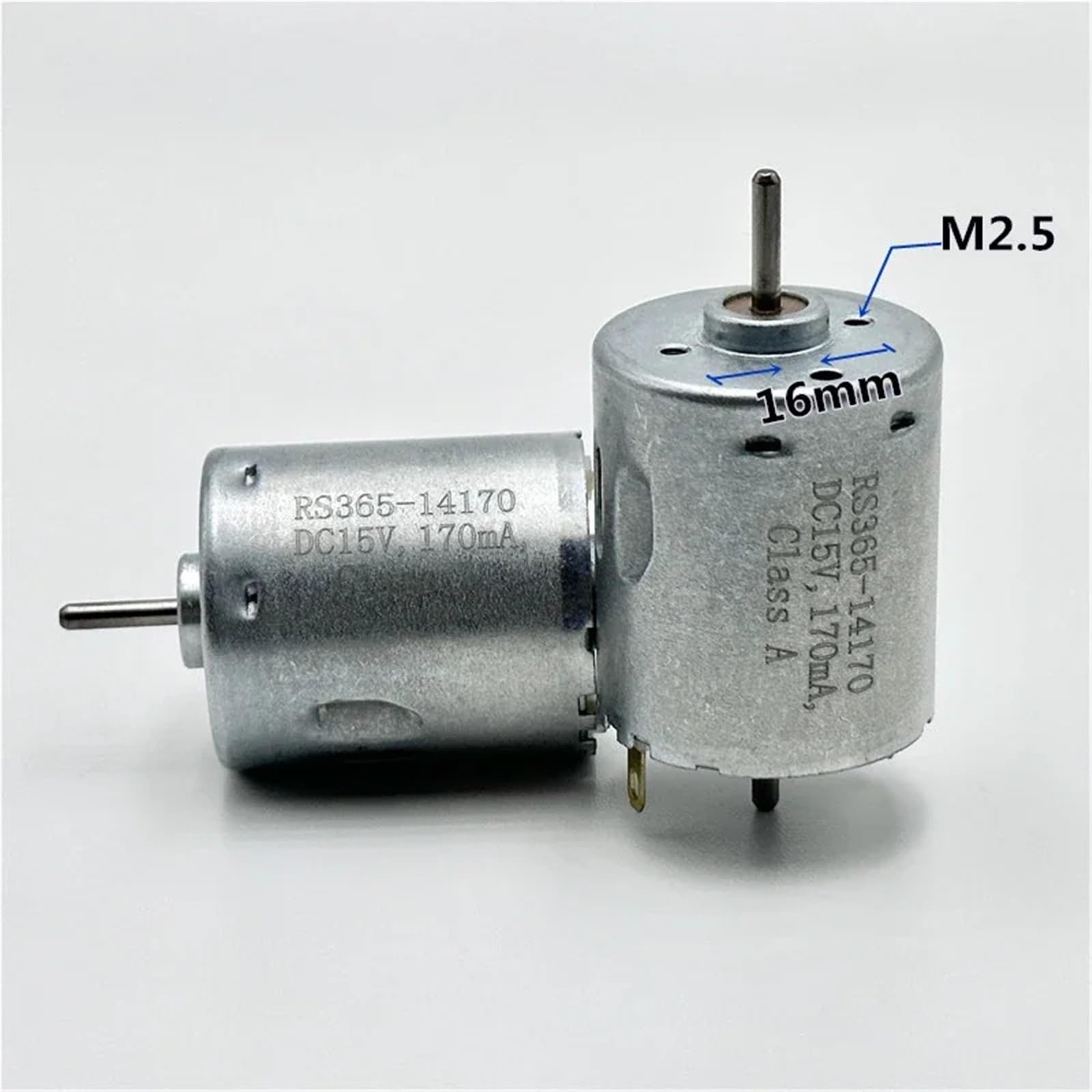 1 mini motor RS-365SH-14170 DC 6V-24V 10300RPM doble eje de 2,3 mm cepillo eléctrico de carbono para aspirador robot barredora