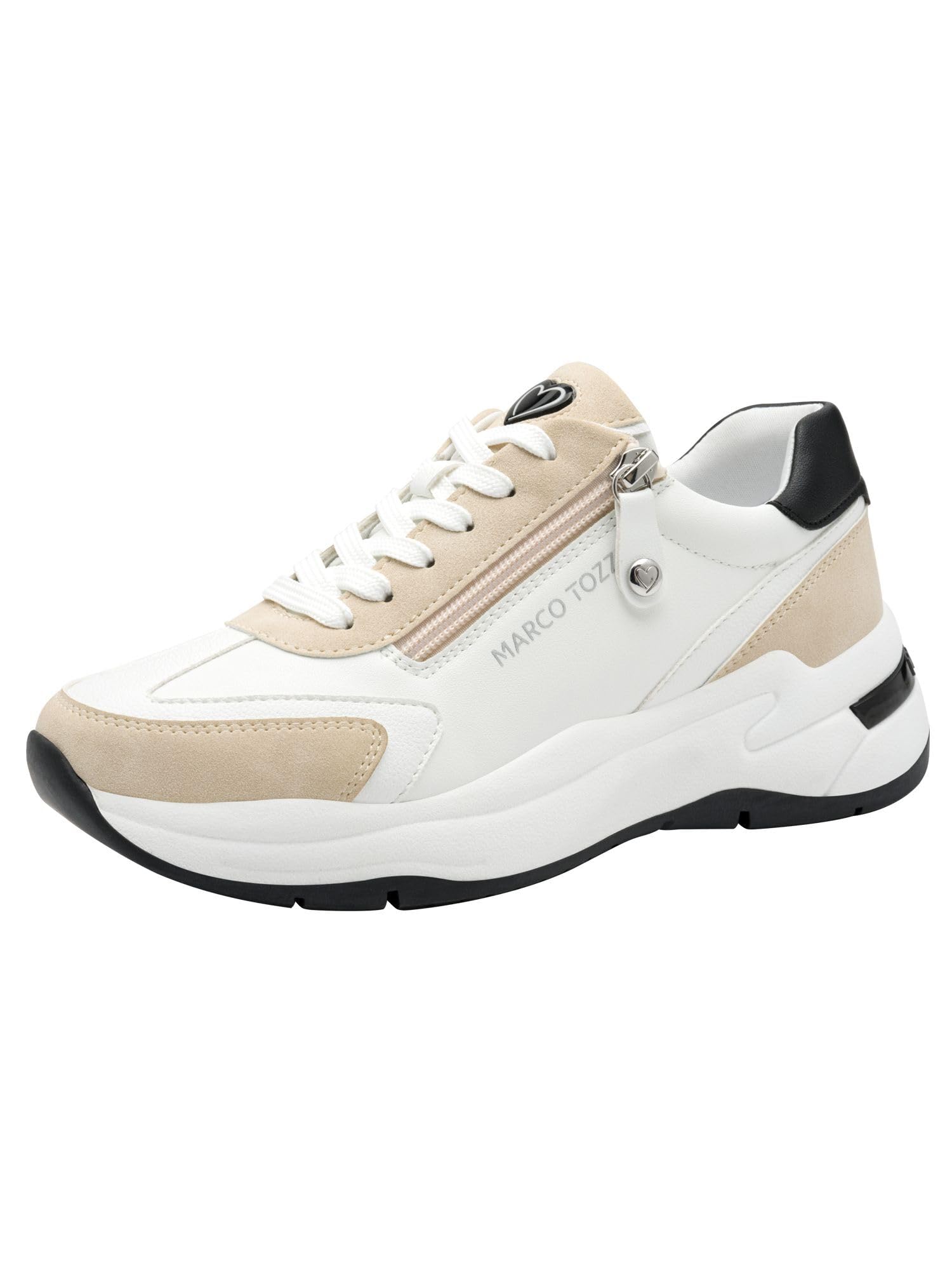 MARCO TOZZI Women's 2-23763-44 Trainers, White Black, 8.5 UK