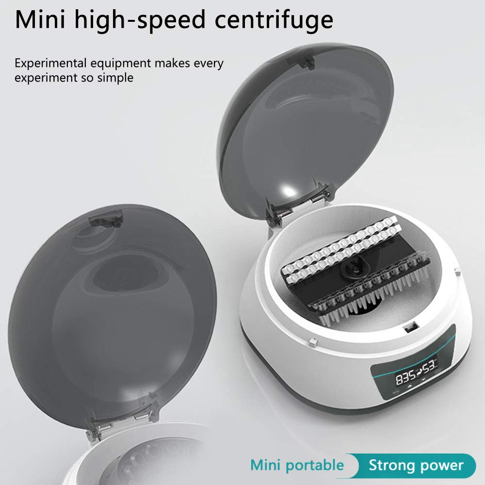 Mini máquina centrífuga Centrífuga de Laboratorio clínico de Escritorio de 4000 RPM con Tapa Incluye Rotor de 12 Lugares para microtubos de 0,2/0,5/1,5/2,0 ml para biología, química médica, MC-4S