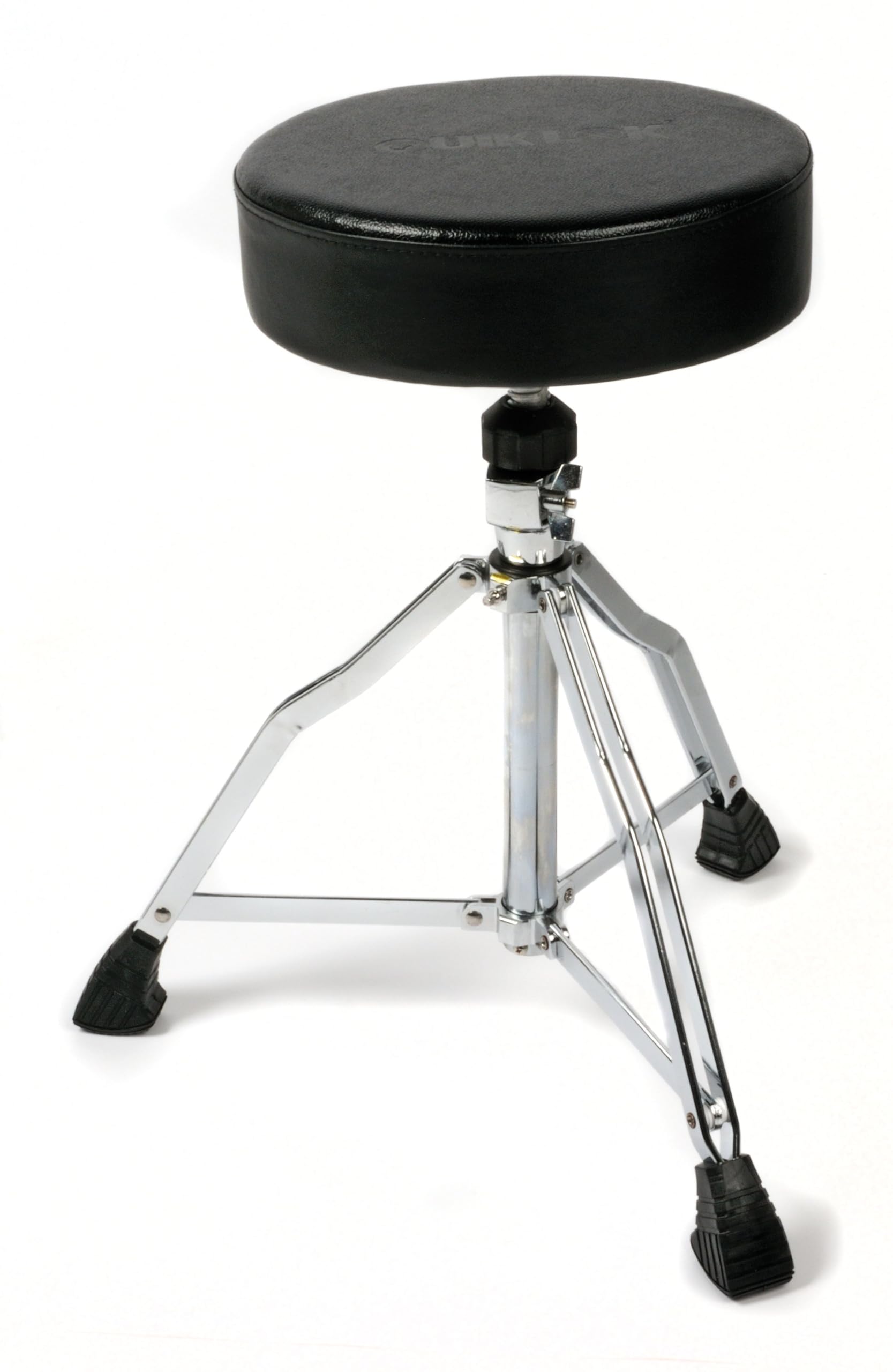 QUIK LOK - DB/5V SGABELLO SERIE DB PER BATTERISTA/TASTIERISTA Sgabello con Seduta Rotonda Imbottita 300 x 85mm, Hardware Cromato, Regolazione Altezza a Vite e Bracci Larghi, Seduta Colore Nero