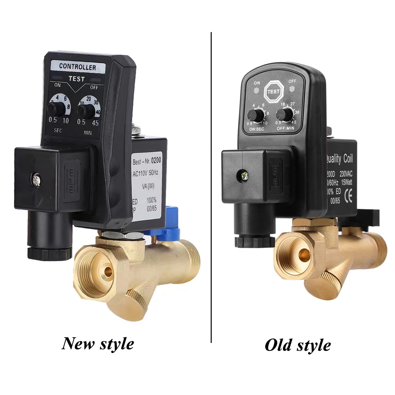 Automatisches Ablassventil, G1/2 DN15 Integriertes automatisches elektronisches zeitgesteuertes Ablassventil für das Kondensatmanagement des Luftkompressors(AC230V)