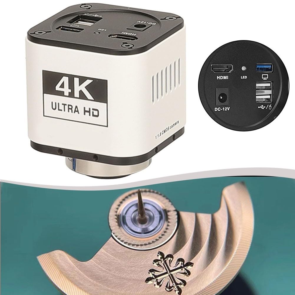 Industrielle Mikroskop-Kamera mit Imx678-Sensor und USB-Ausgang, integrierte Messraster-Linien für Leiterplatten-Halbleiterinspektion, Weiß