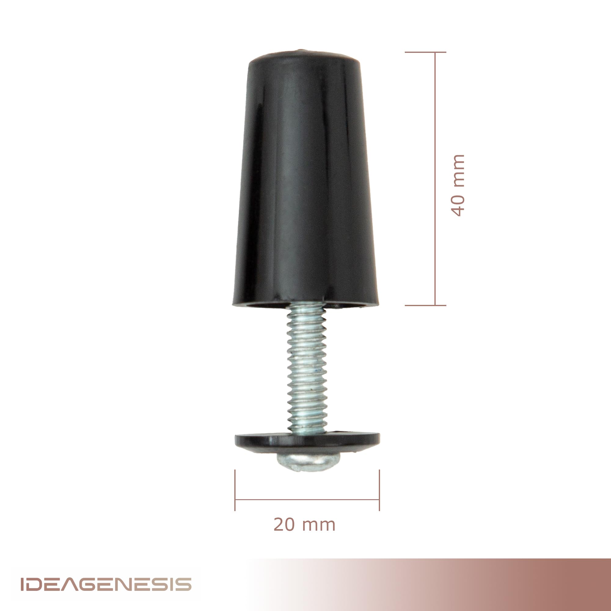 IdeaGenesis - 40 mm Roller Blind Stops Made of PVC, Includes everything you need for mounting Washers and Screws (12, Black) - Image 3