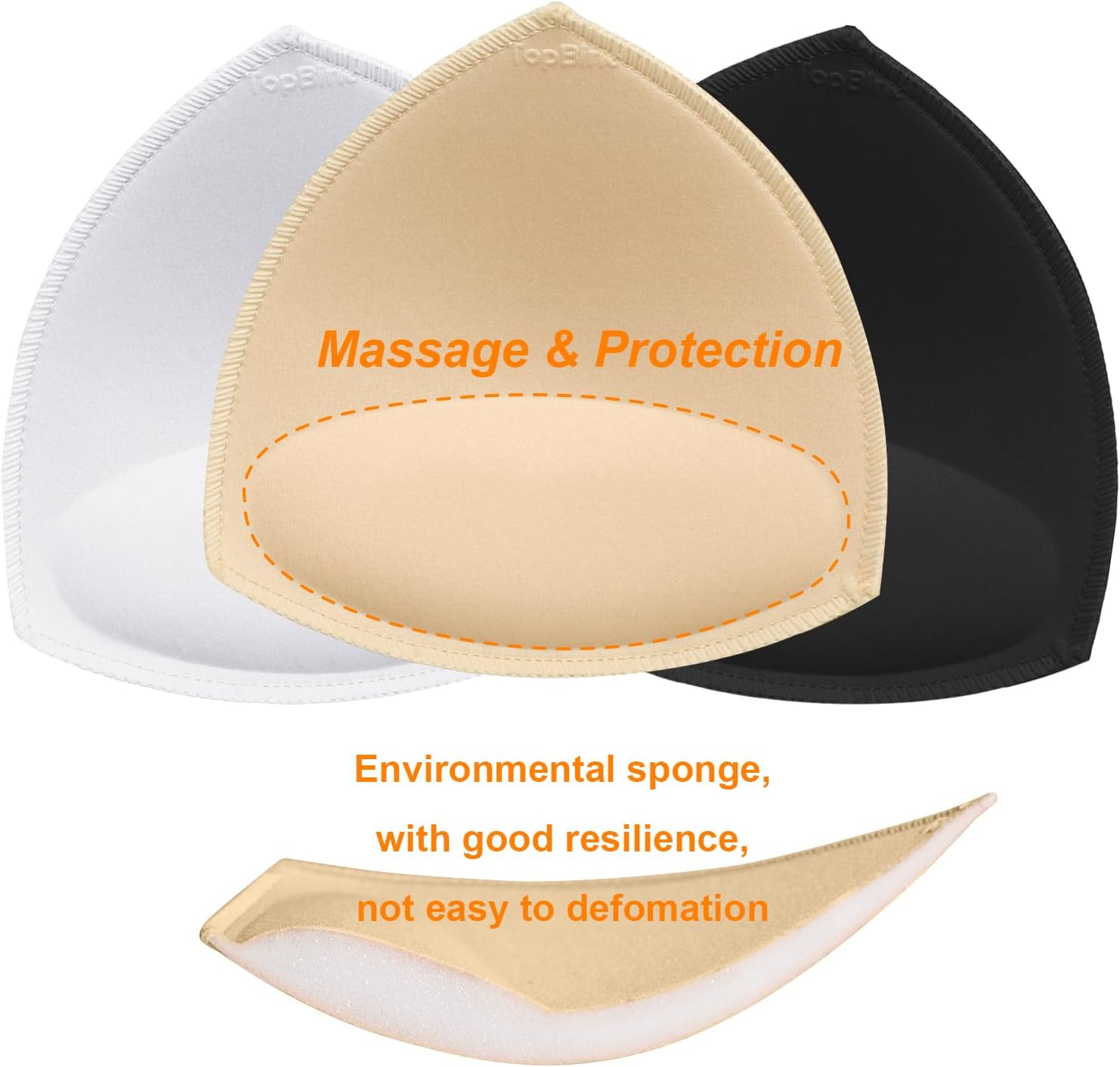 [HUQIDAO] レディース取り外し可能なブラ挿入パッド水着スポーツ3ペア（肌の色）