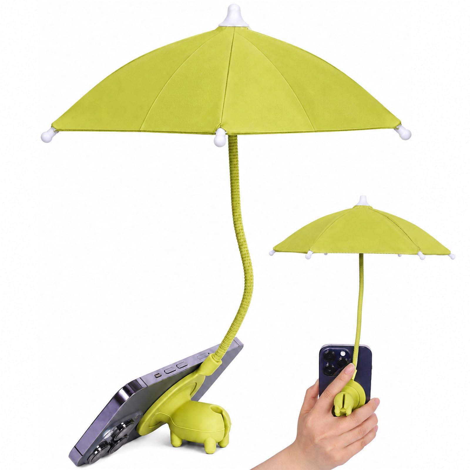 Cell Phone Umbrella for Sun, Magnetic Adjustable Phone Sun Shade, Anti-Glare CellPhone Sun Blocker Cover, Universal Sun Visor for Outdoor Beach Pool Accessories Travel Vacation (YELLOW)