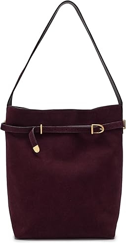Suede Belted Essentials Bucket Tote