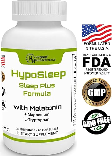 Miniatura 6 de Hybrid Nutraceuticals HypoSleep con 10 mg de melatonina, fórmula Sleep Plus de 905 mg para adultos, apoya el sueño saludable y la relajación,