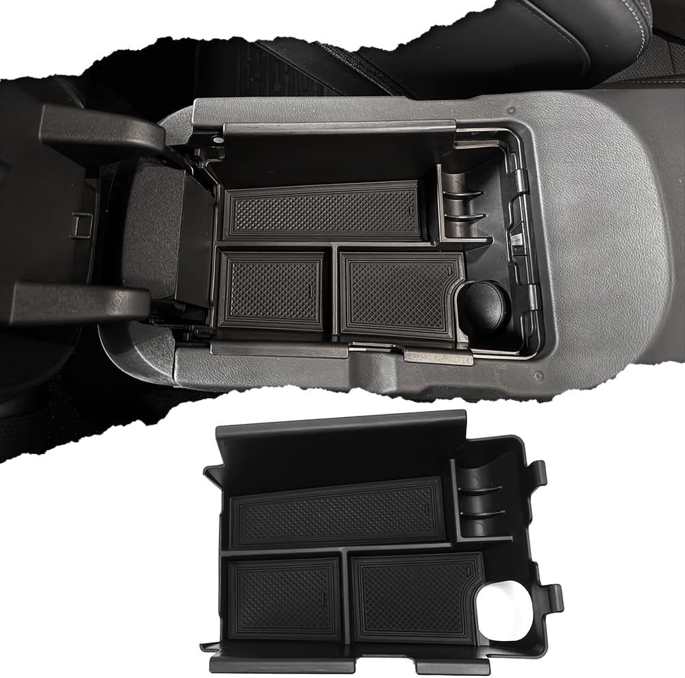 ABS Center Console Storage Box for Mustang GT Dark Horse S650 GT3 GT4 GTD Ecoboost 2024 2025 2026,Armrest Organizer Insert Divider Tray