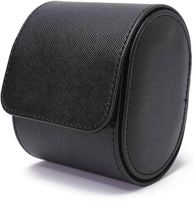 Ydh Leather Travel Watch Box, Watch Storage case for men and women with Velvet Pillow, Watch Gift Box for Birthday Anniversary Christmas, Black