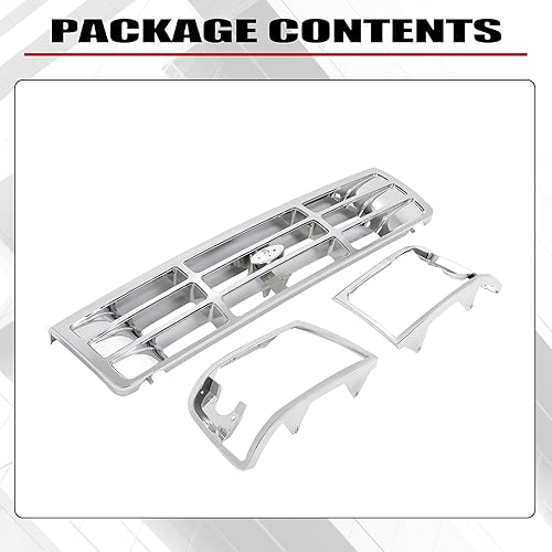 Miniatura 7 de HECASA Rejilla delantera y bisel de faros delanteros compatible con Ford Bronco F-150 F-250 HD F-350 de repuesto para F4TZ8200A FO1200173 F2TZ13064D