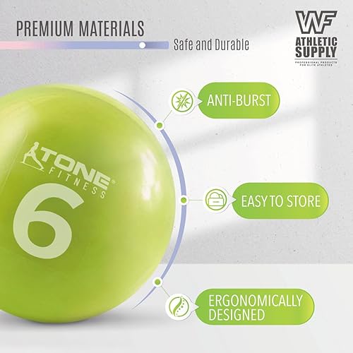 Miniatura 4 de WF Athletic Supply Bola tonificante con peso bola de ejercicio suave con peso bolas medicinales suaves para ejercicio yoga pilates y terapia física