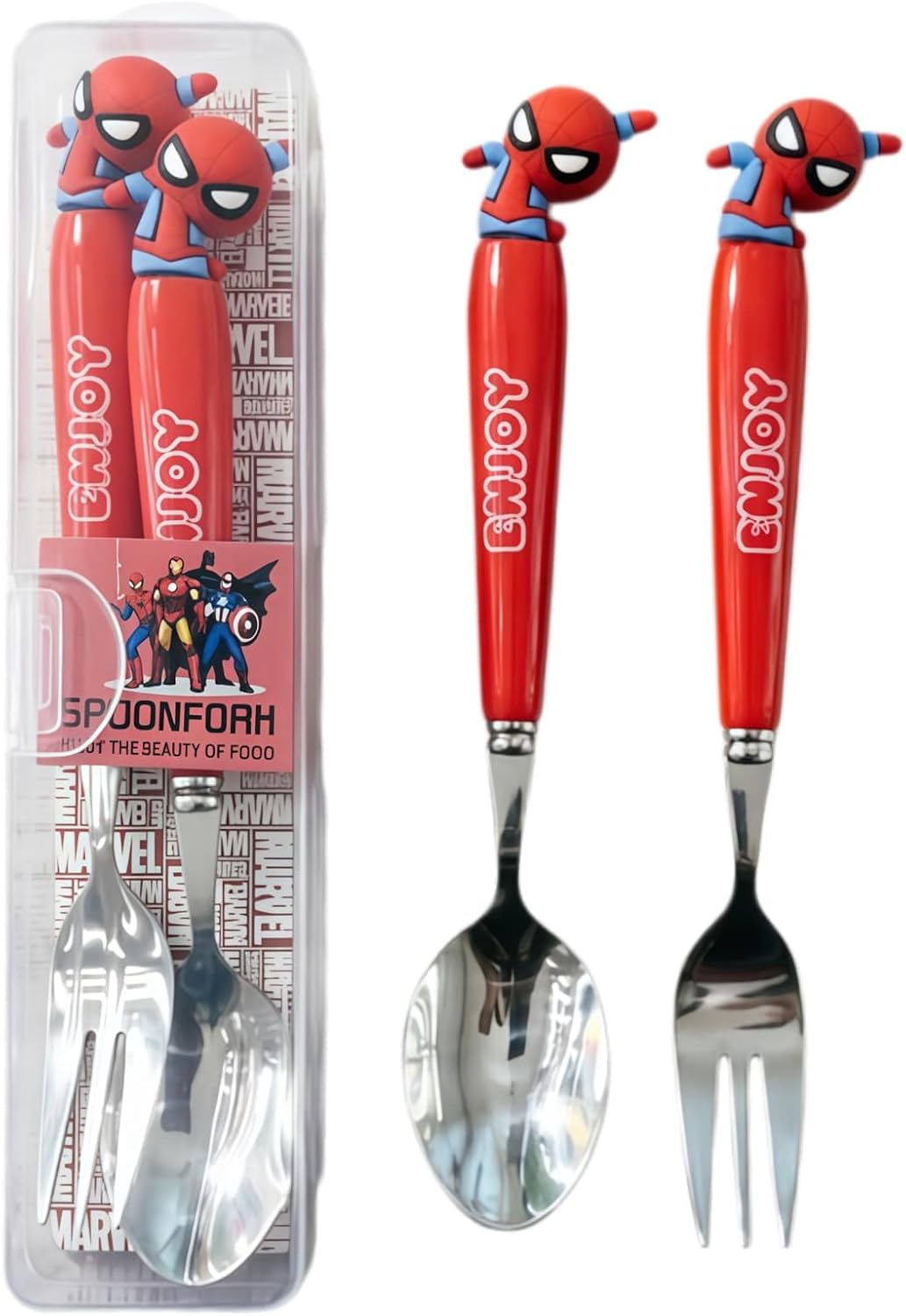 2 Pcs Cute Spider Utensils Set, Novelty Flatware with Cute Silverware Spoon and Fork, Portable Travel Set (spider)