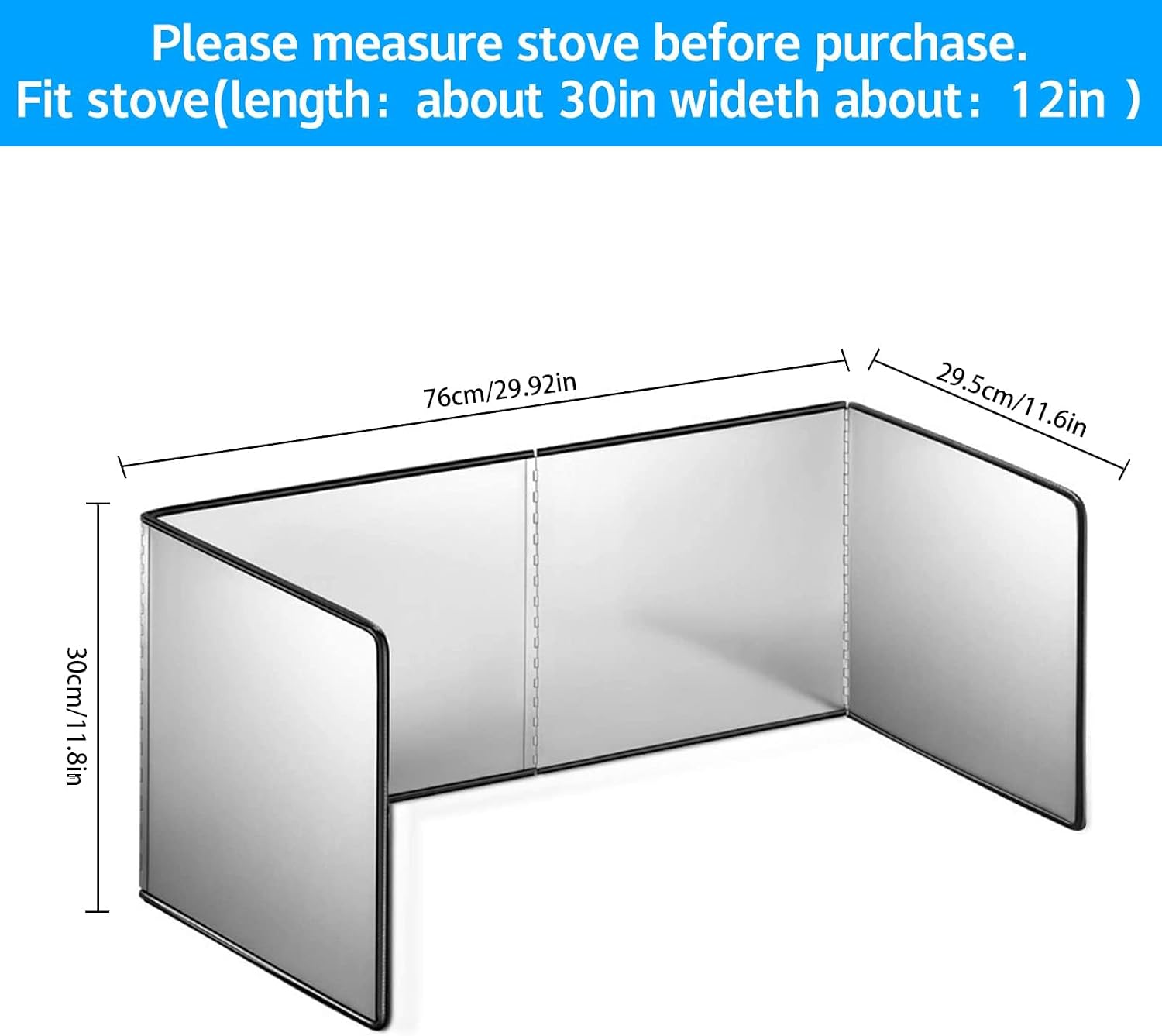 4 Sided Oil Splatter Guard Grease Splatter Guard Stove Splatter Guard, Splatter Guards Splatter Screen for Frying Pan,Large Foldable Splash Guard for Stove Top, Steel Anti Splatter Shield