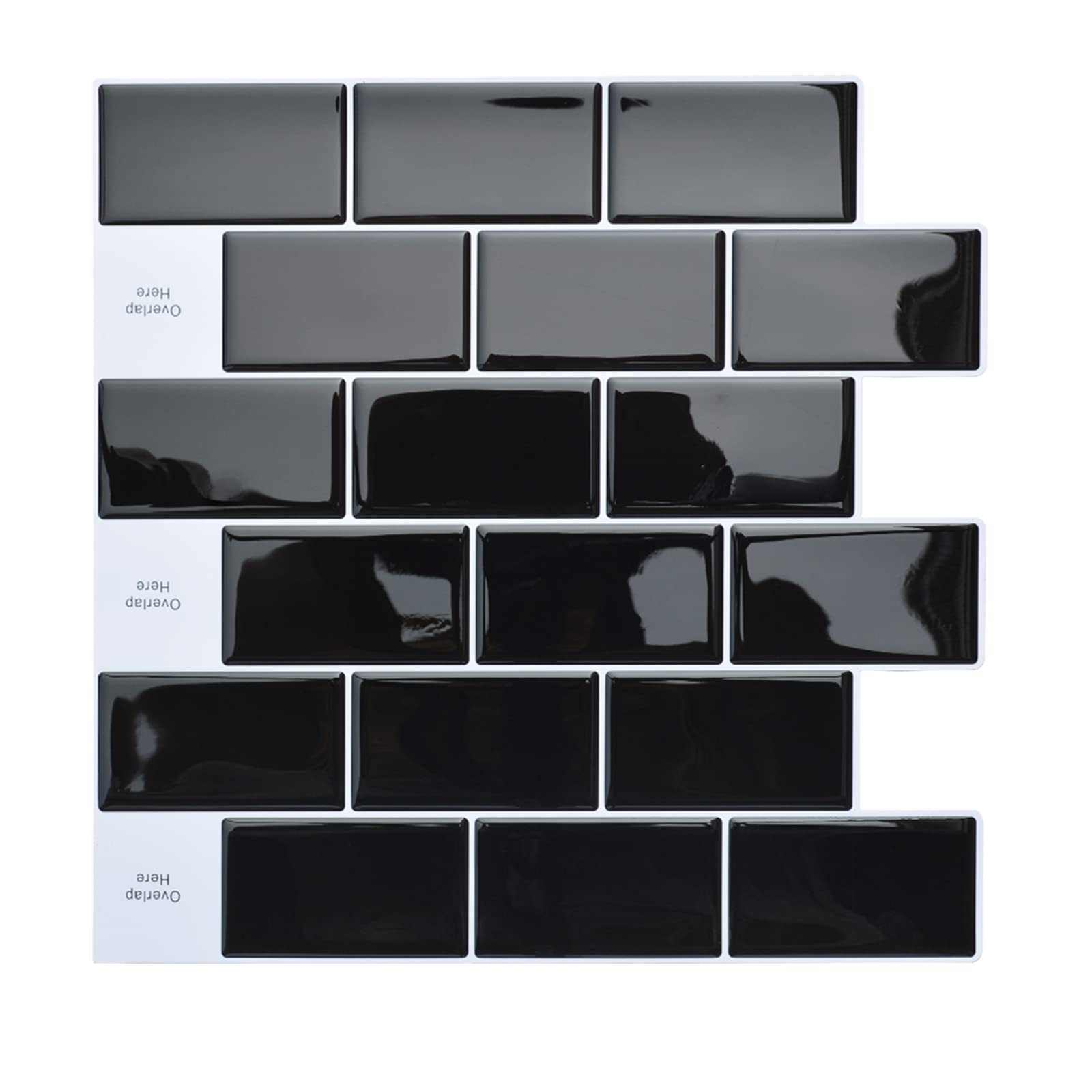 Miscasa10-Sheet Peel and Stick Backsplash Stick on Tiles Black Backsplash for Kitchen, Bathroom