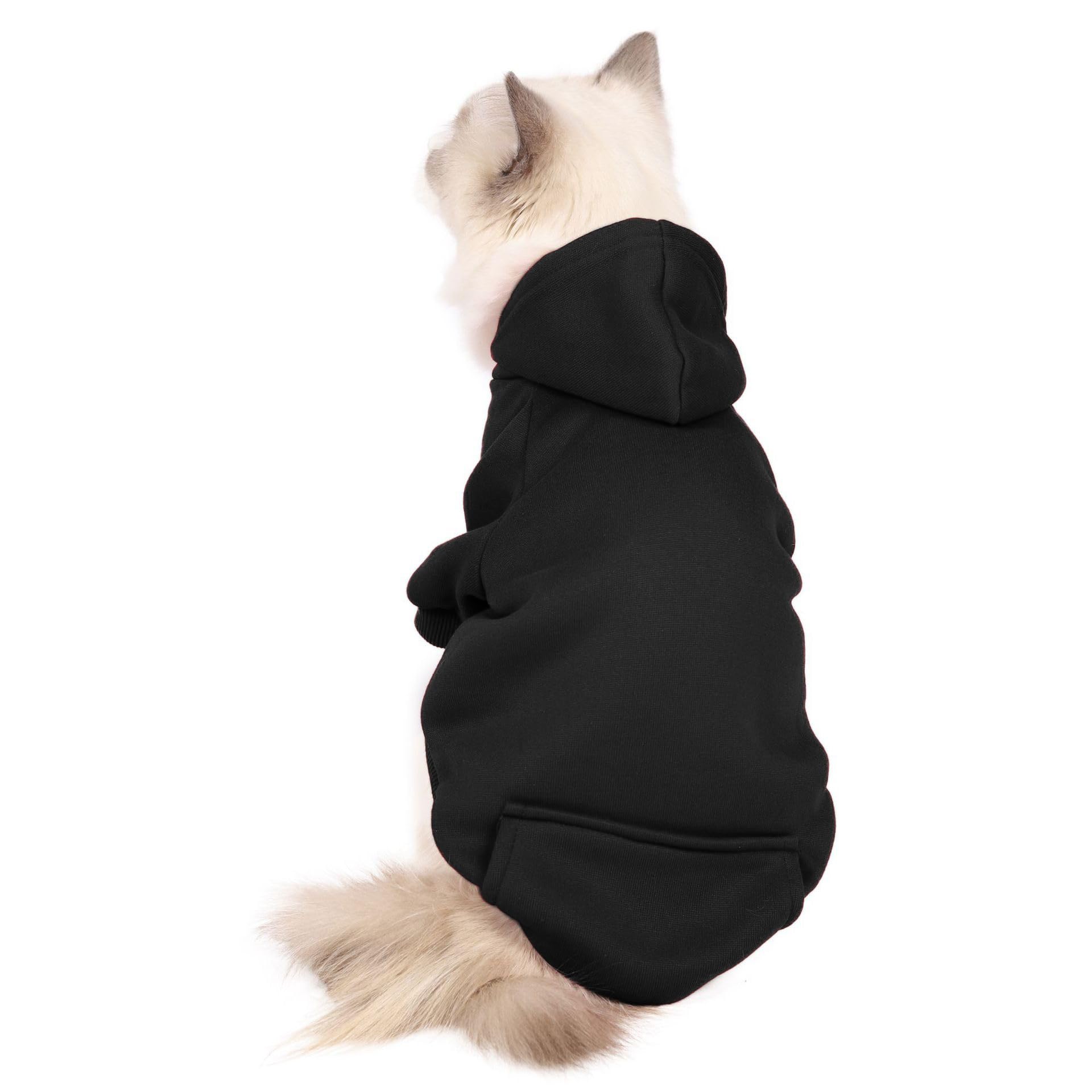 Jecikelon Dog Hoodie with Pockets Clothes for Small Dogs Coat Clothing (Black, X-Large) — image 1