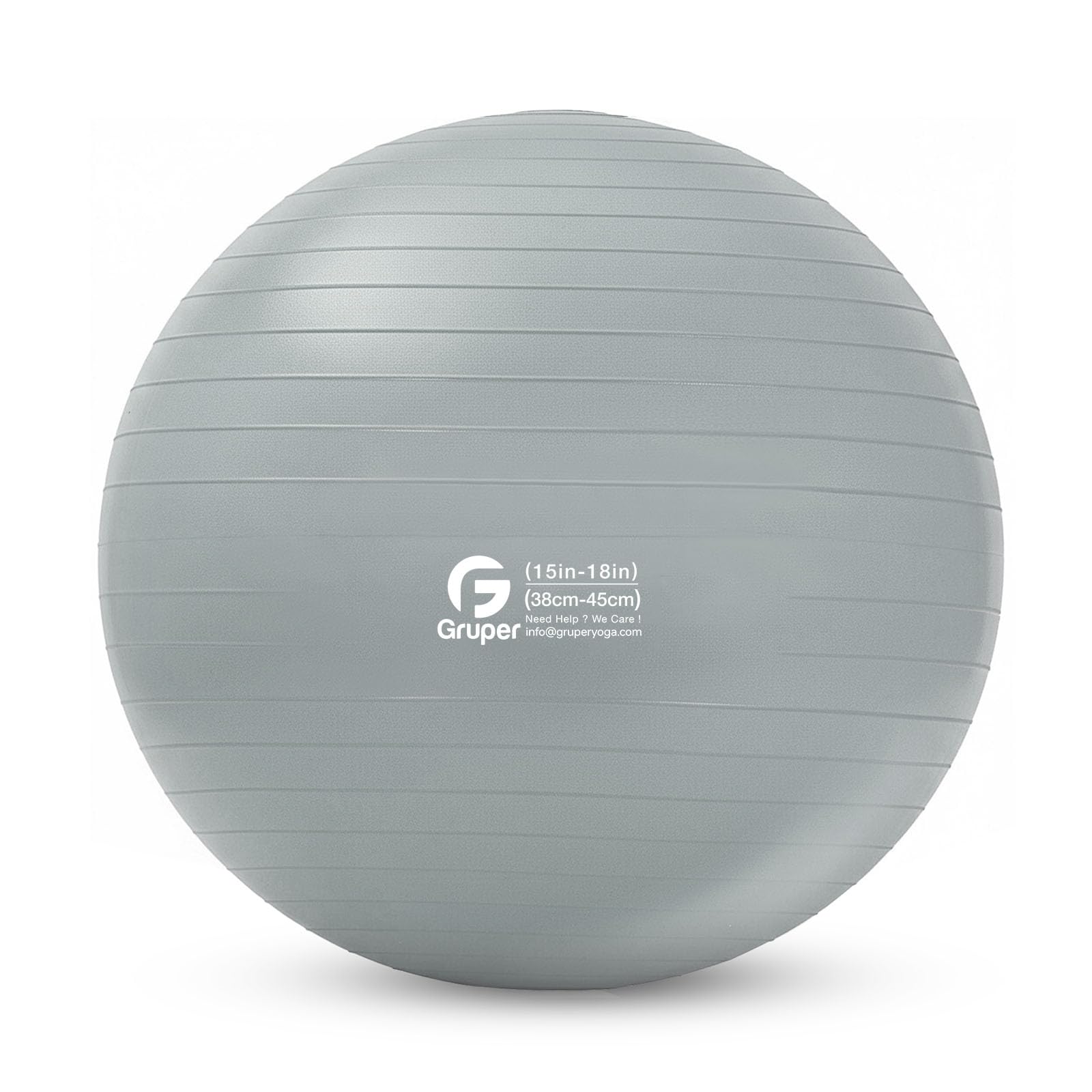 Gruper Yoga and Pilates Ball,4 Sizes 15 inch-30 inch Gym Ball for Fitness, Yoga, Workout, Pregnancy and Physical Therapy,Quick Pump Included,Great as Yoga Ball Chair for Office or Home Gym Equipment