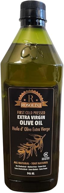 Rosolini First Huile d'olive extra vierge pressée à froid, tout naturel, 946 ml