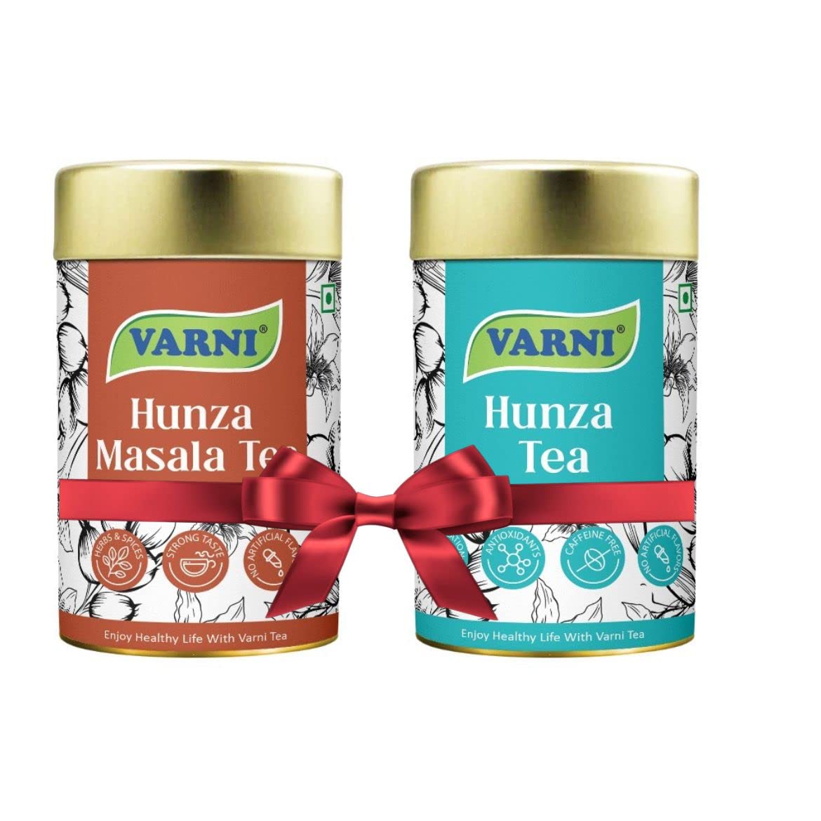 Varni Hunza Handmade 100% Natural Herbal Tea - An Energetic Drink For Good Health & Longevity | Healthy Tea | Builds Immunity | No Artificial Flavours - 50 Grams Jar Pack (Hunza & Masala)
