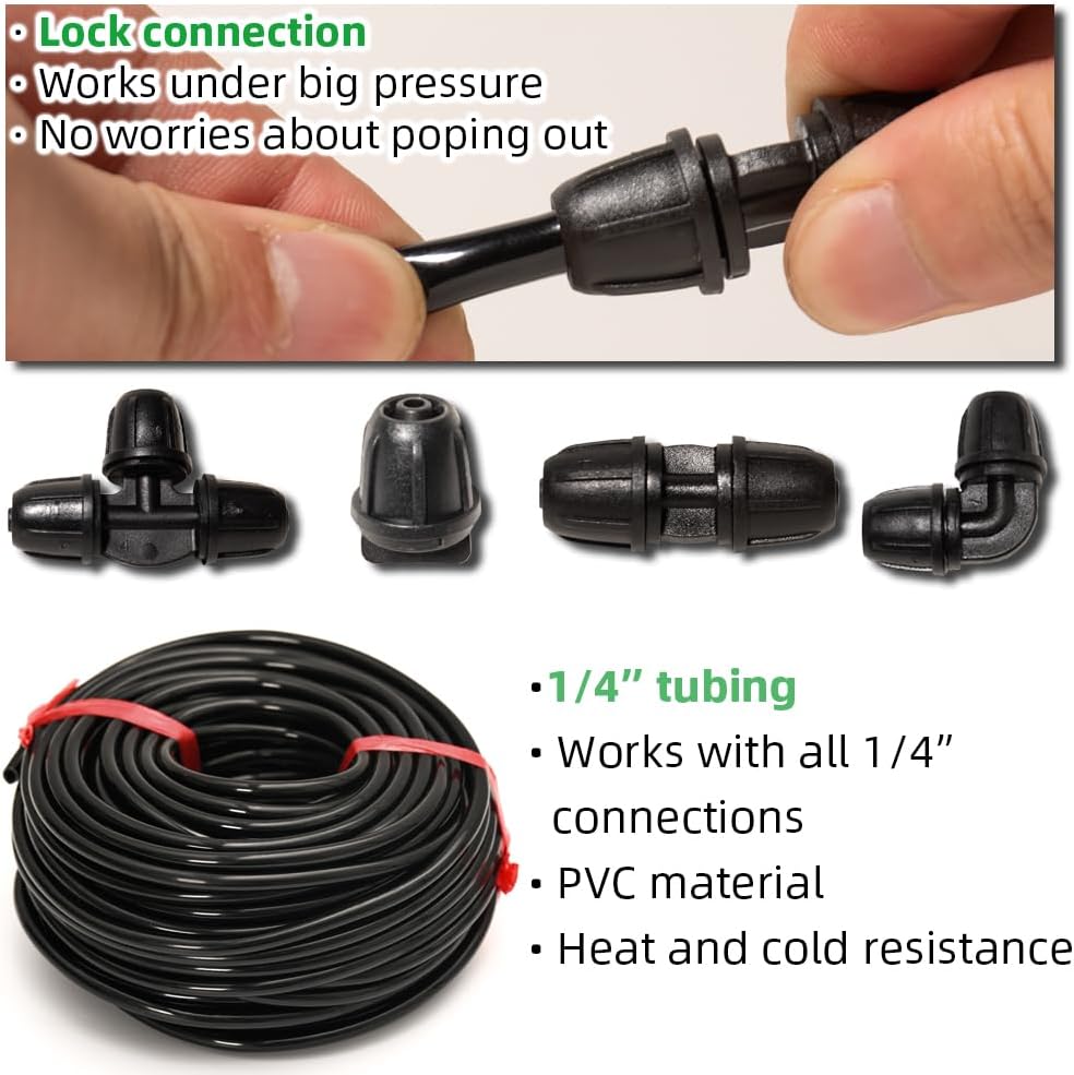 20 Piece Drip irrigation fittings Parts Coupling Outlet Kit 1/4 Inch Barb Lock Connectors For Drip Tape Garden Flower Pot Greenhouse Lawn 1/4 INCH OUTLET 20PC