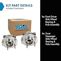 Vista 850 de TRQ Juego de 2 rodamientos de rueda trasera y conjunto de cubo con sensor ABS compatible con Ford Transit Connect 2014-2018