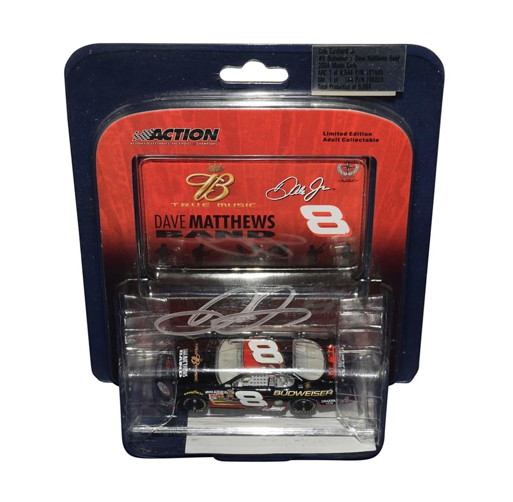 AUTOGRAPHED 2004 Dale Earnhardt Jr. #8 Budweiser Racing DAVE MATTHEWS BAND (Bud True Music) Signed Action 1/64 Scale NASCAR Diecast Car with COA