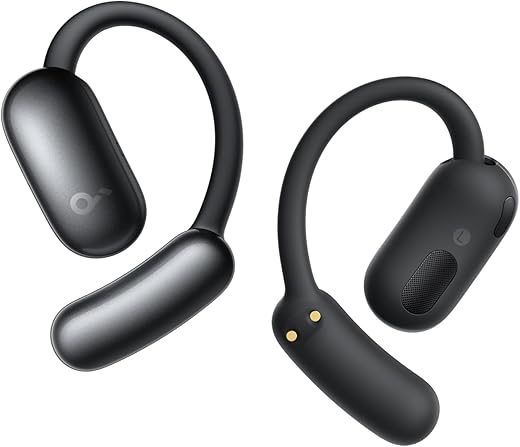 soundcore AeroFit 2+ IA da Anker, Fone De Ouvido Bluetooth 5.4, Open-Ear, Tradução em Tempo Real, 4 Posições Ajustáveis, Hi-Res, IA Chamadas, 42H, IP55, Com Assistente Inteligente, Preto