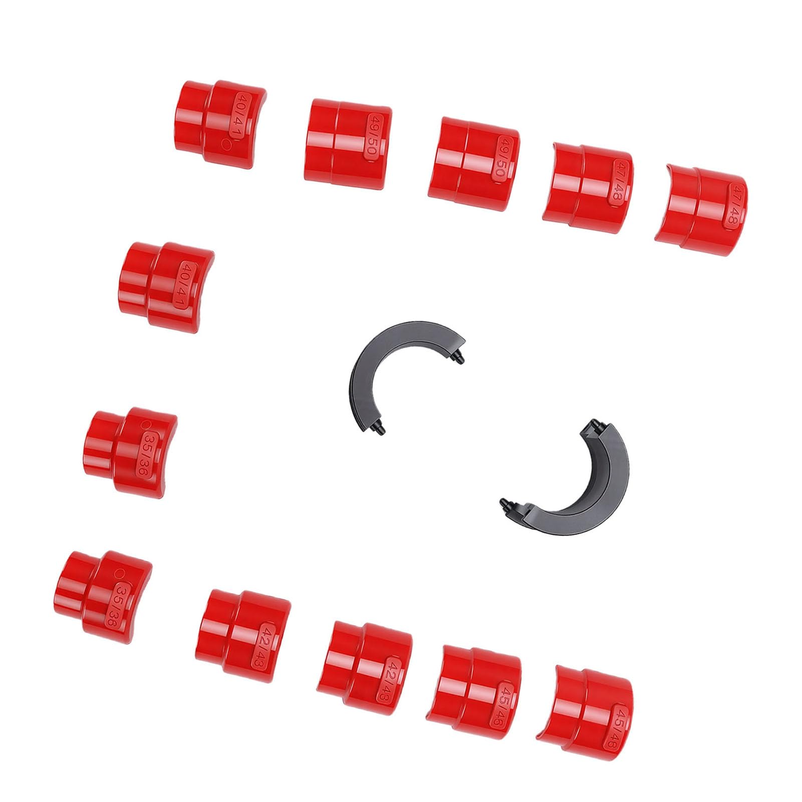 Jectse Zestaw Narzędzi do Sterownika Uszczelki Widelca, Adapter do Montażu i Demontażu Uszczelki 35 36 40 41 42 43 45 46 47 48 49 50 Mm, Uniwersalny Instalator Widelca Motocykla Terenowego