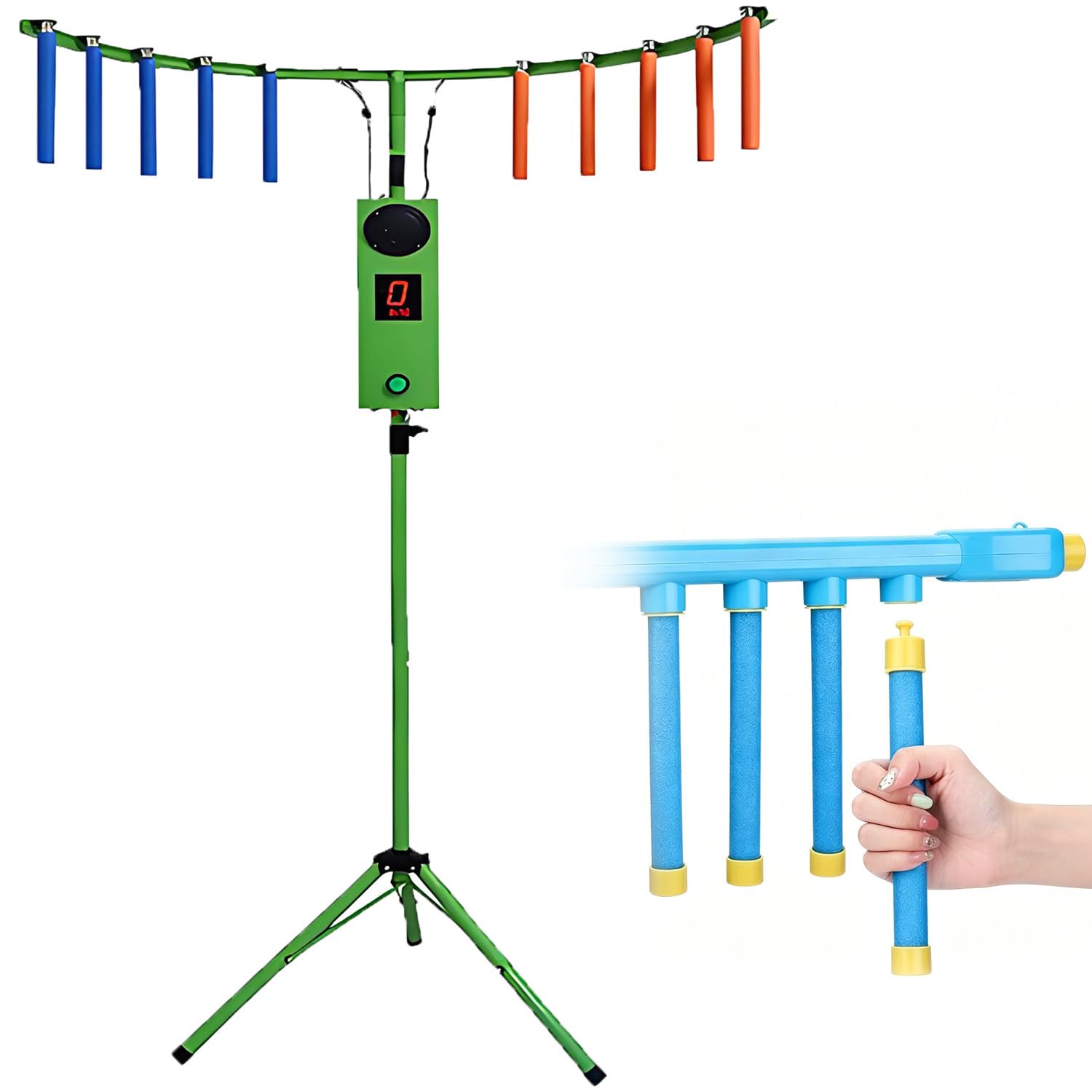 QuinteZhenTially Catch Stick Game,Eye Coordination Training,Reflex Arcade Game,Easy Disassembly Party Game,with 10 Sticks,Improve Focus & Hand Eye Coordination Training,for Parties,Commercial Green