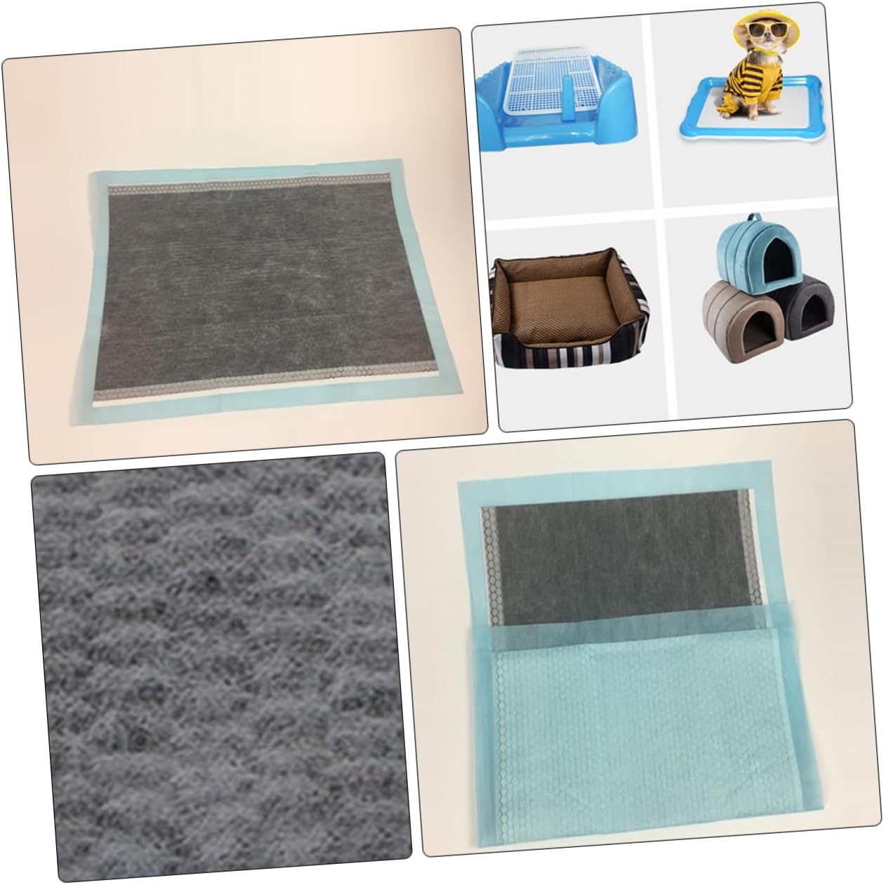 30-Pack Thick Absorbent PET Training Pads Black Urinal Cushion for Dogs and Cats 60x45cm Pee Pads Strong Water Absorption for Housebreaking