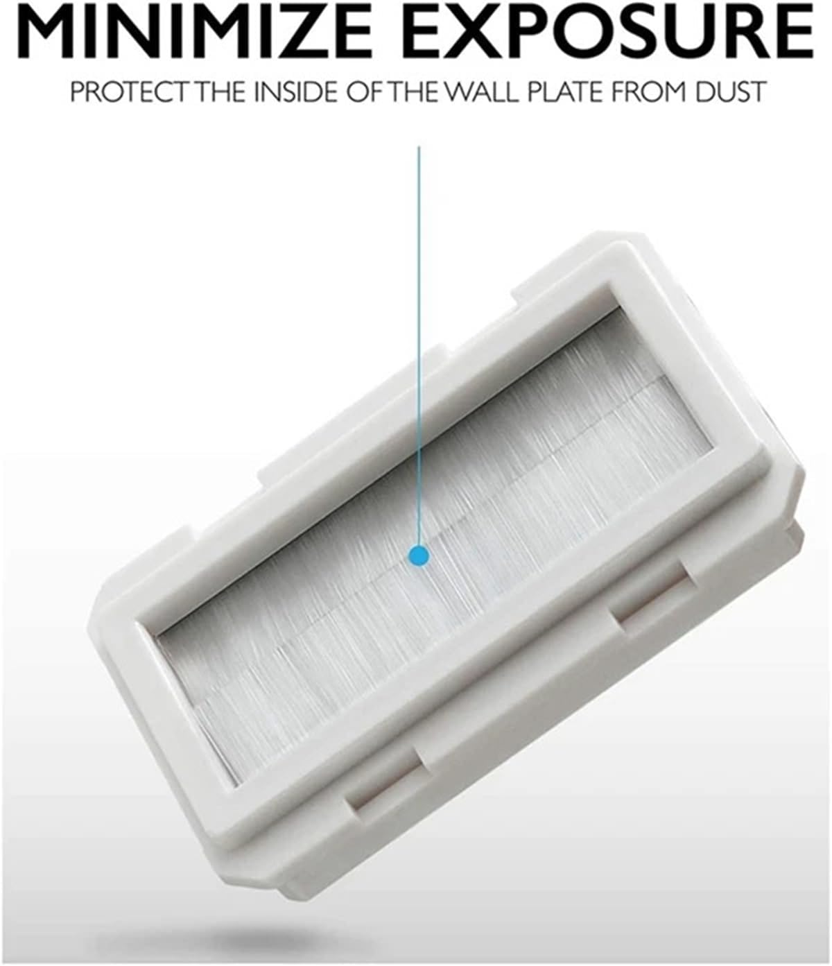 In Wall Cable Management Kit 4pcs In Wall Cable Management Kit 2-Gang Plate, Brush Style Opening Passthrough Low Voltage In-Wall Installation for Speaker Wires