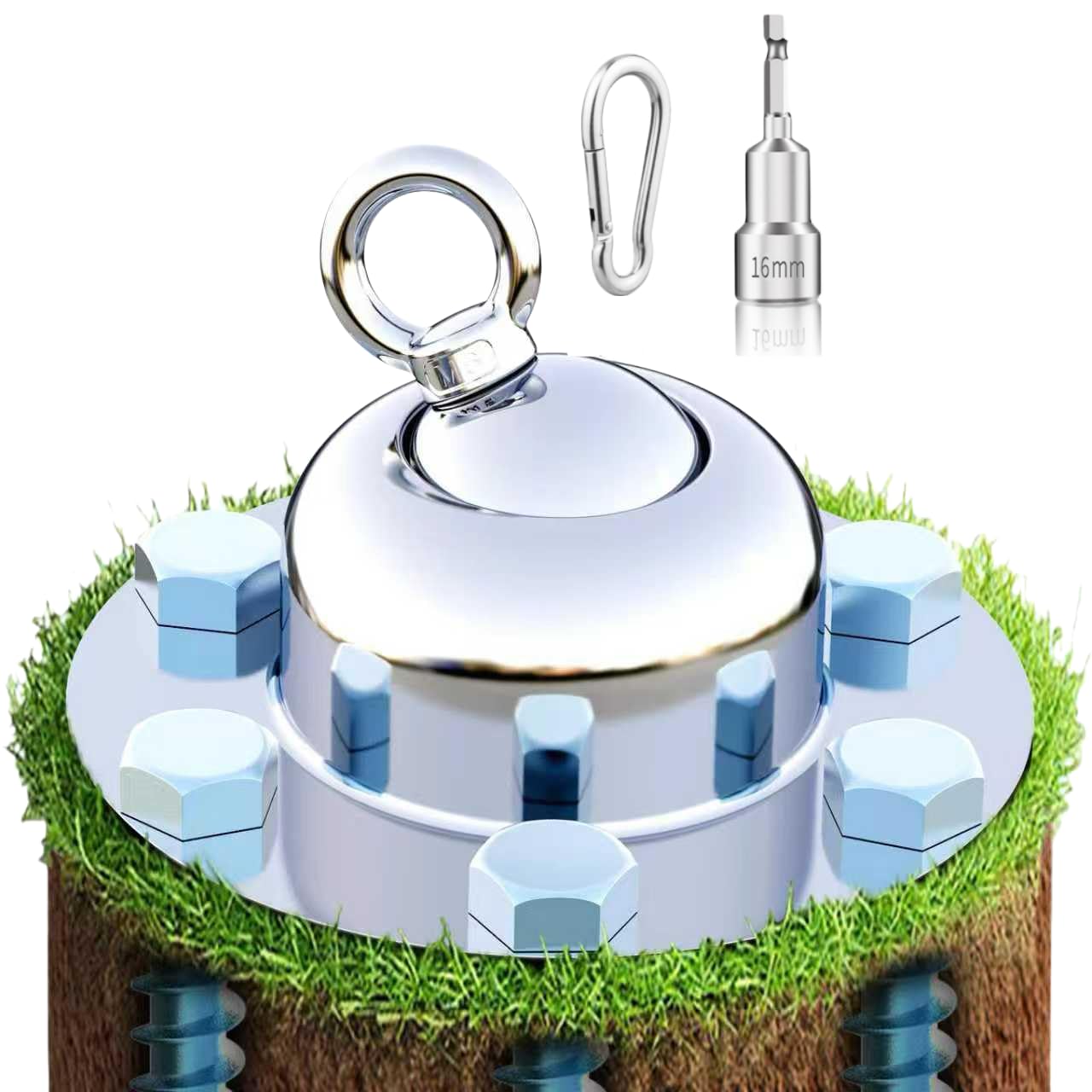 360° Swivel Dog Tie Out Stake Dog Anchor Upgrade - Heavy Duty Stainless Steel Dog Yard Stake for Small to Large Dogs 6 PCS Dog Tethers Holds 1500Lbs