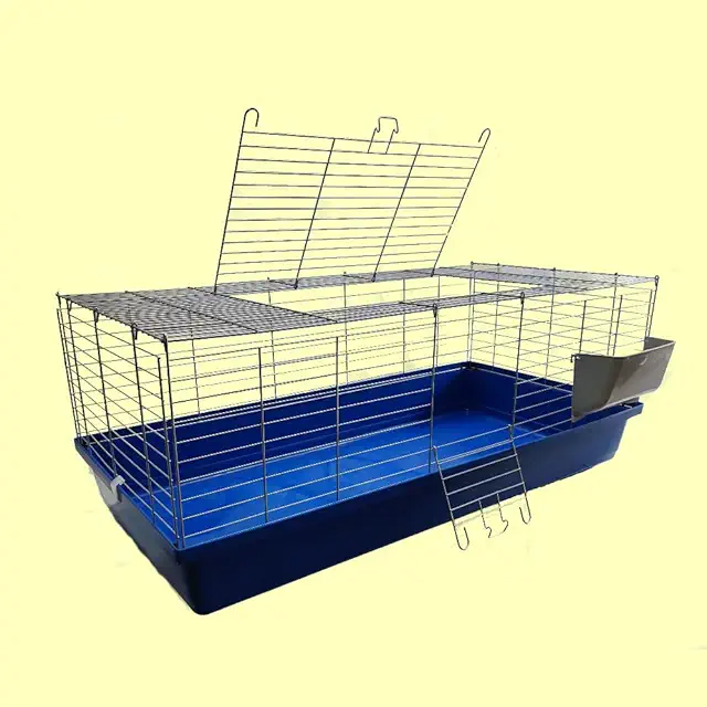 Neues Modell Hasenkäfig für Meerschweinchen, 120 cm, blau