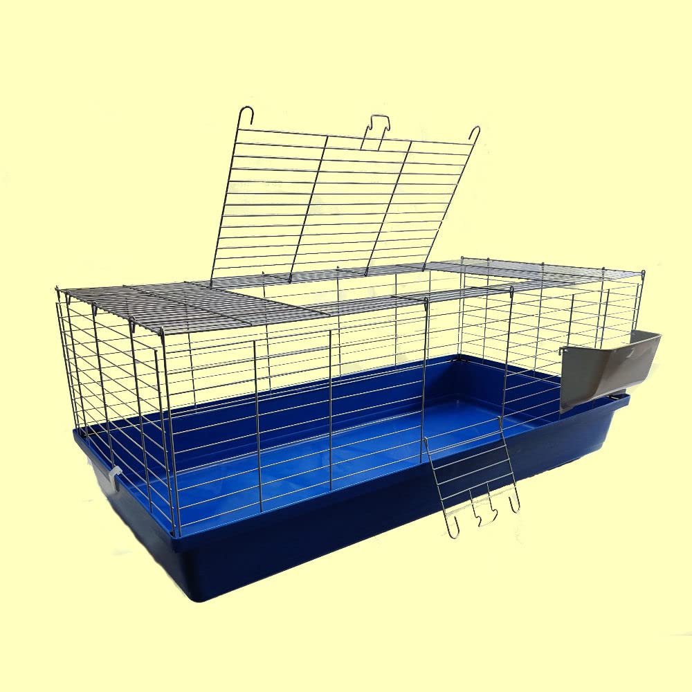 1,20 m Neues Modell Hasenkäfig Nagerkäfig Kaninchenkäfig Käfig Stall Meerschweinchen blau