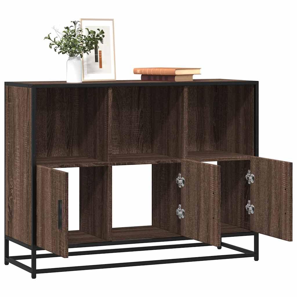 Credenza Moderna Rovere Marrone in Truciolato 100x35x76 cm