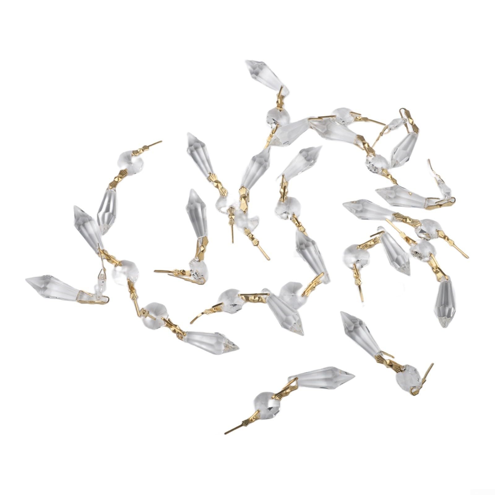 Lámpara de araña transparente de lágrima para cristales, 20 piezas con clips colgantes para accesorios de iluminación y elegante para decoración del hogar (transparente)