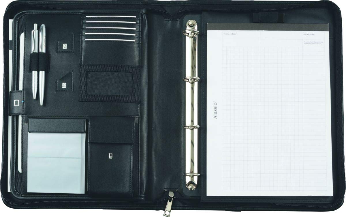 ALASSIO ORGANISEUR DE TABLETTE A4 Trento, Similicuir, Noir