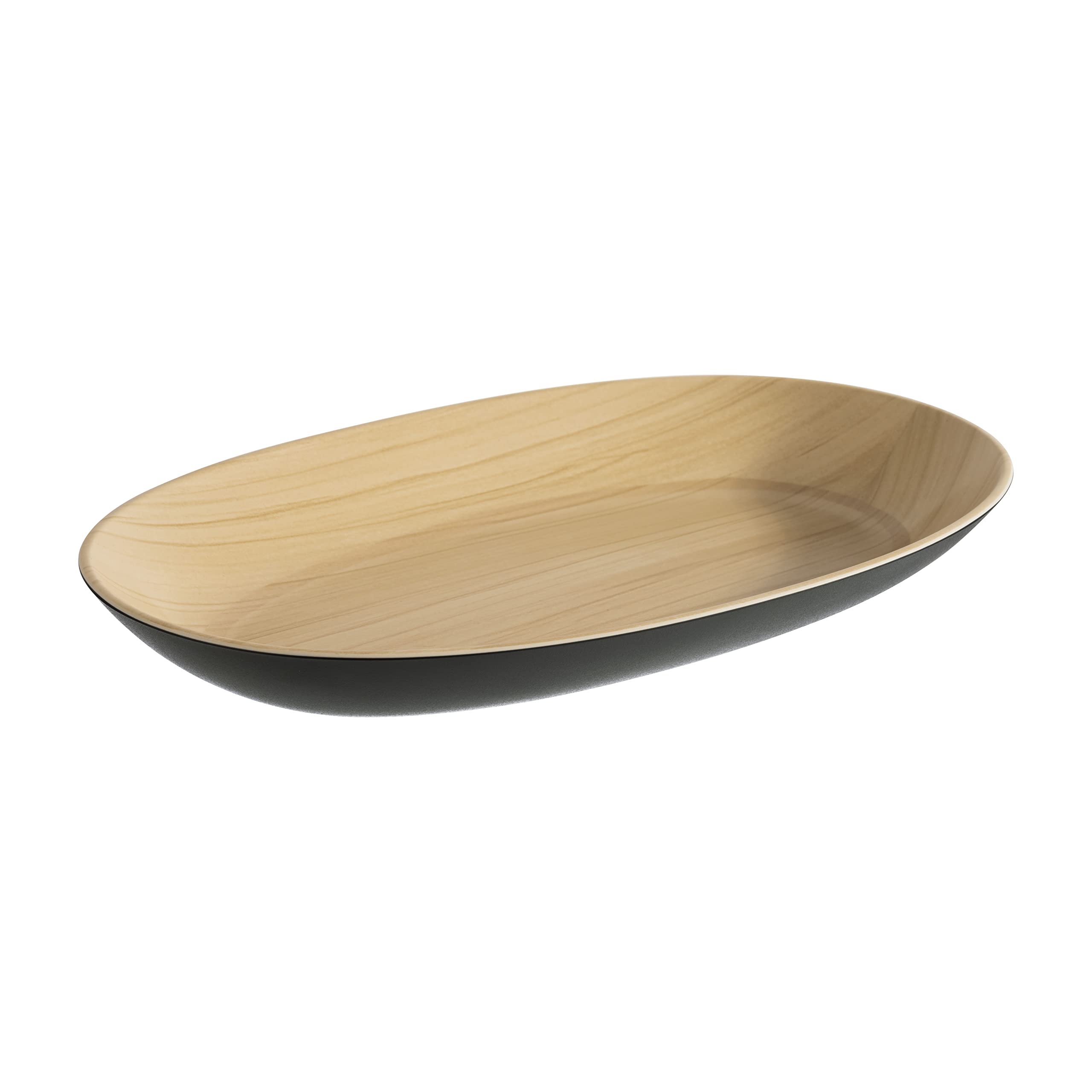 APS Cuenco -Frida, 33,5 x 21 cm, altura: 4 cm, melamina interior: aspecto de madera exterior: negro, 1,2 litros