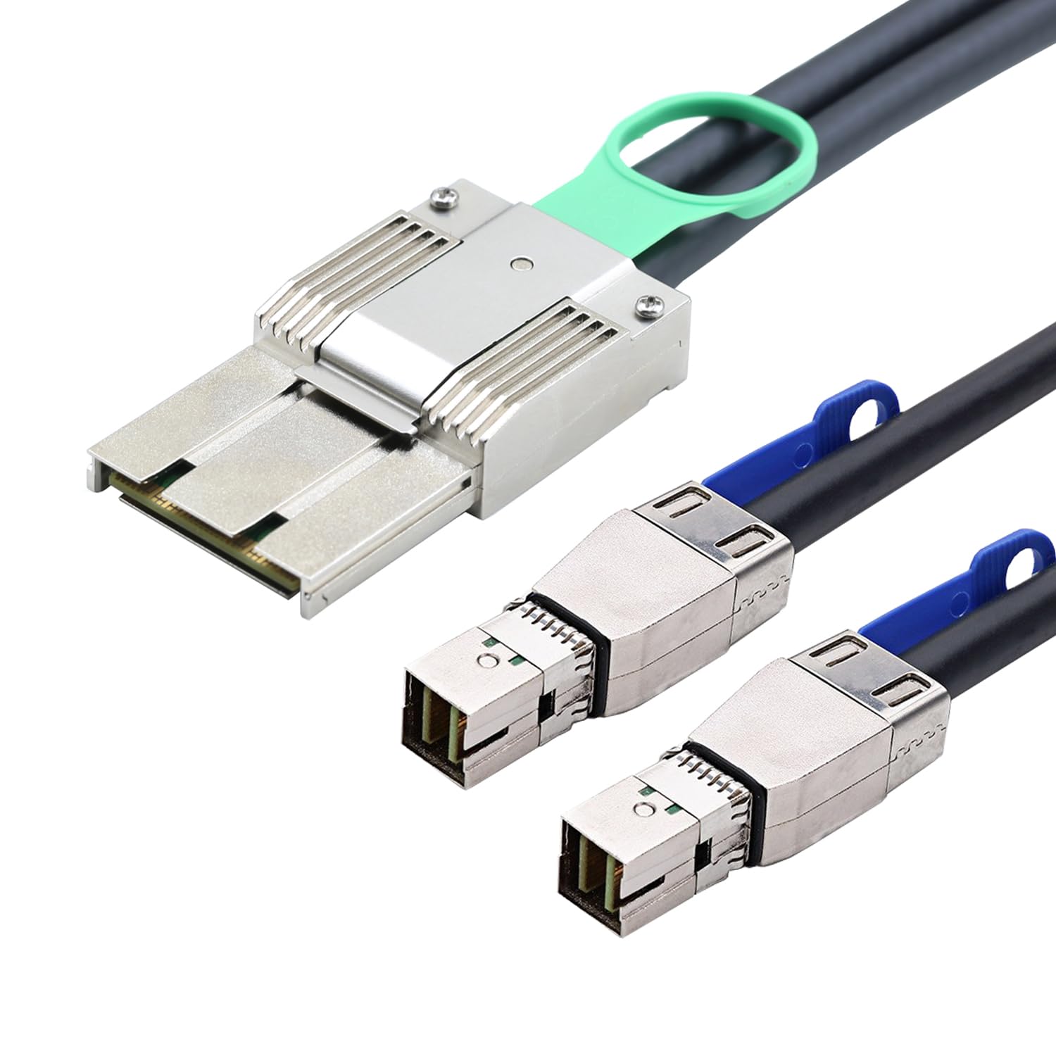 Cavo di assemblaggio attivo in lega di zinco Dual Express per iPass MINI SAS HD SFF-8088 8X 68P I/O maschio a 2X SAS HD SFF-8644 36P maschio (1 m)