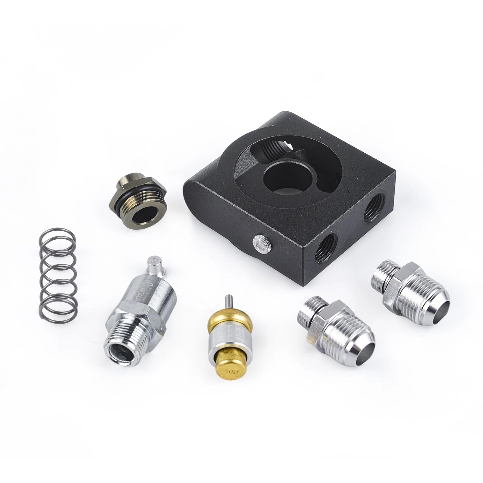 Adaptador Universal Cuadrado para Filtro de Aceite Tipo sándwich con termostato de 90 °C AN8/AN10 3/4"-16 UNF