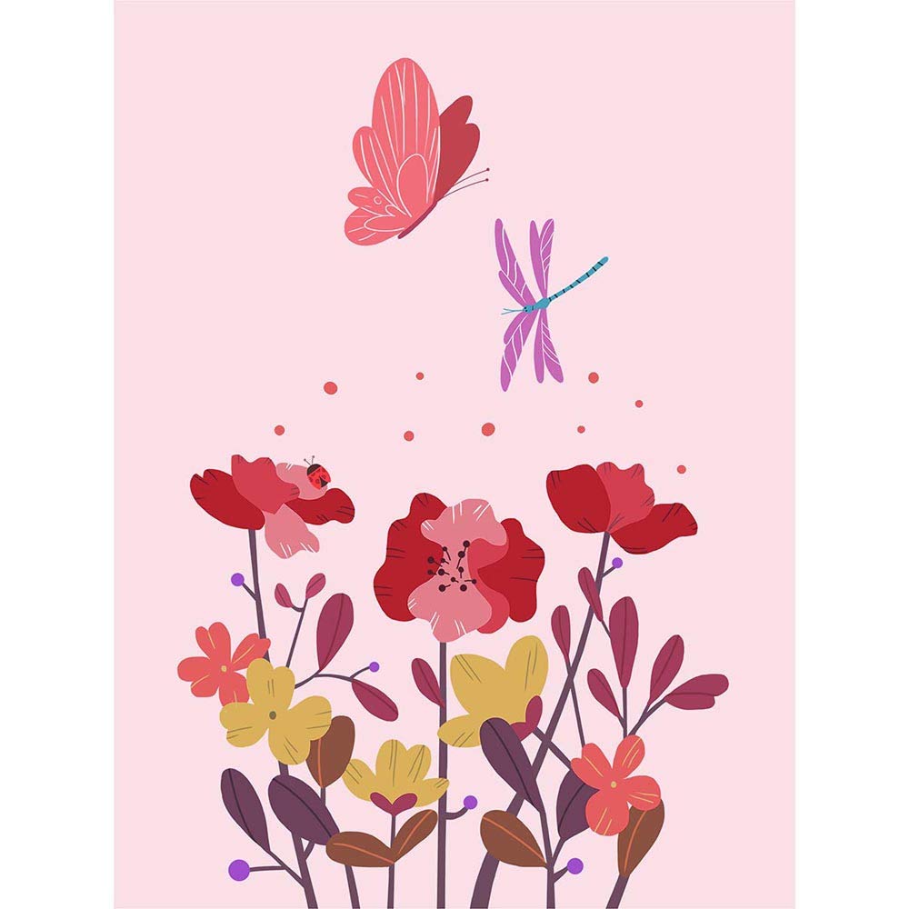 Wee Blue Coo Magic Garden Dragonfly Butterfly Canvas Wall Art Print