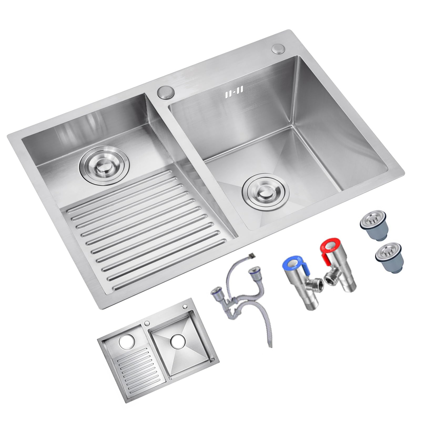 Fregadero de dos senos para balcón ideal para organizar tu zona de lavandería doméstica