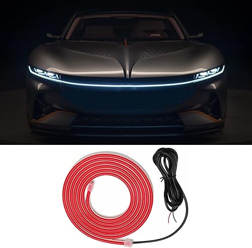 Miniatura 1 de Akarado Tira de luces LED de 59 pulgadas para capó de automóvil universal guía de campana de motor barra de luz decorativa flexible impermeable tira