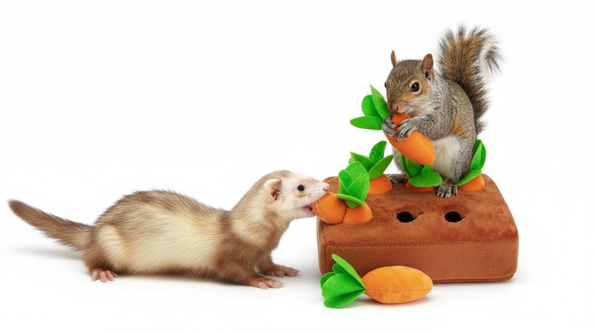 Frettchen-Spielzeug für Futtersuche, Karotte, Schnüffelmatte, interaktives Haustier-Leckerli-Anreicherungsspielzeug für kleine Tiere, Kaninchen, Kaninchen, Chinchilla, Meerschweinchen, Hamster (6