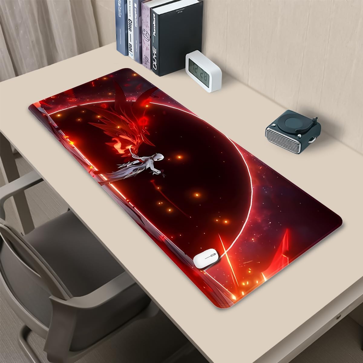 Genshin Impact Mouse Pad Large Gaming Mouse Pad Durable Non-Slip Natural Rubber Base Anime Mouse Pad for Office and Home Arlecchino 4,31.5 * 11.8 inch